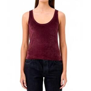 NEW GOLDIE velour tank in bordeaux
